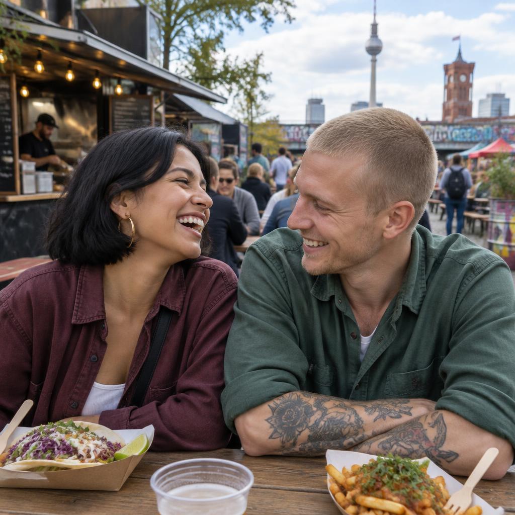 Stay for one more story — AI-generated illustrative scene in Berlin, Germany